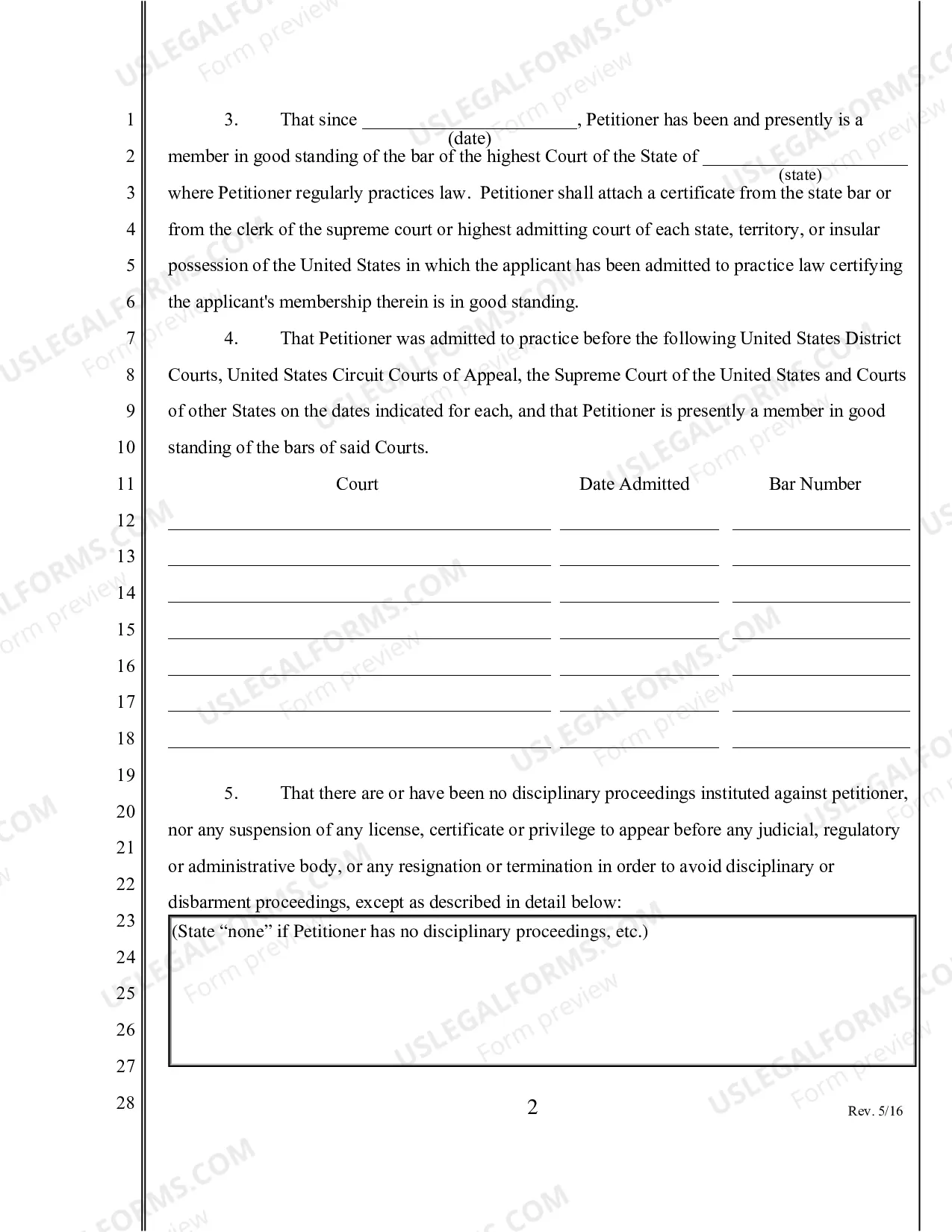 Preview Motion for Permission to Practice Pro Hac Vice and Designation of Local Counsel