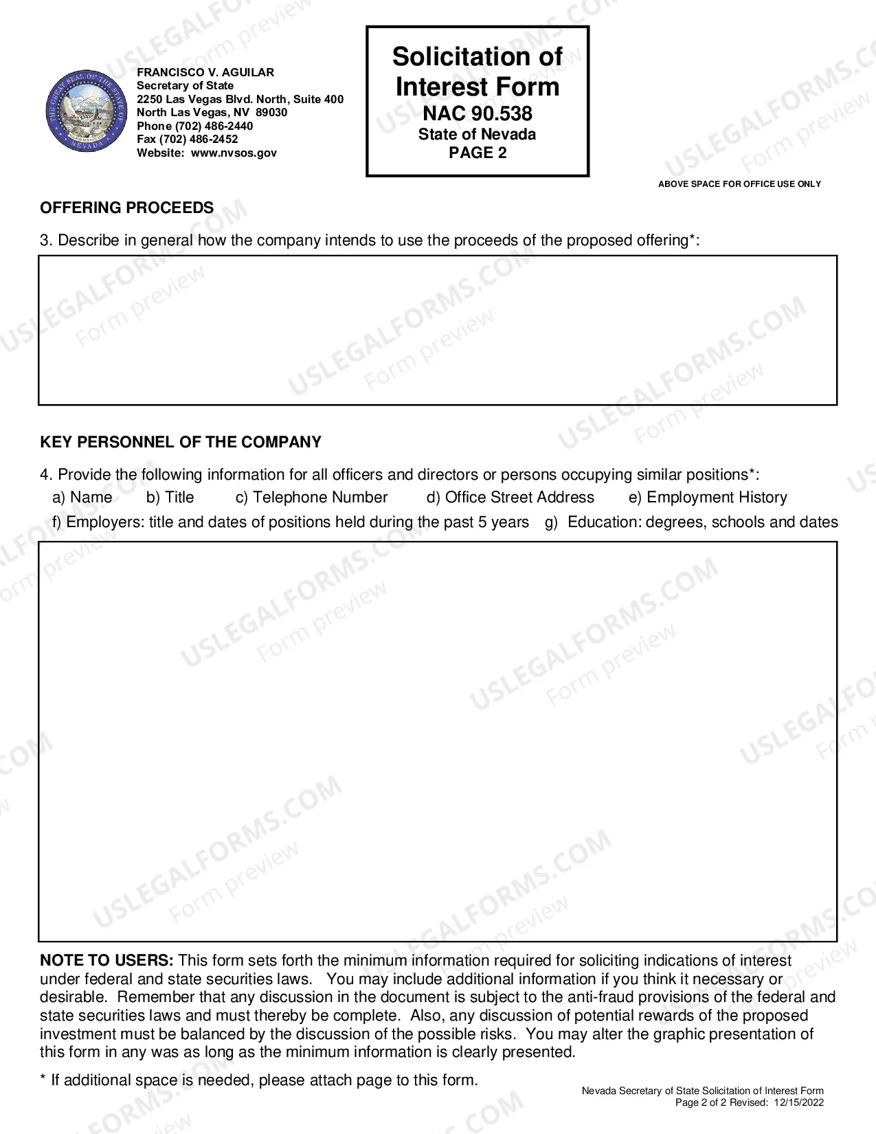 Preview Solicitation of Interest Form