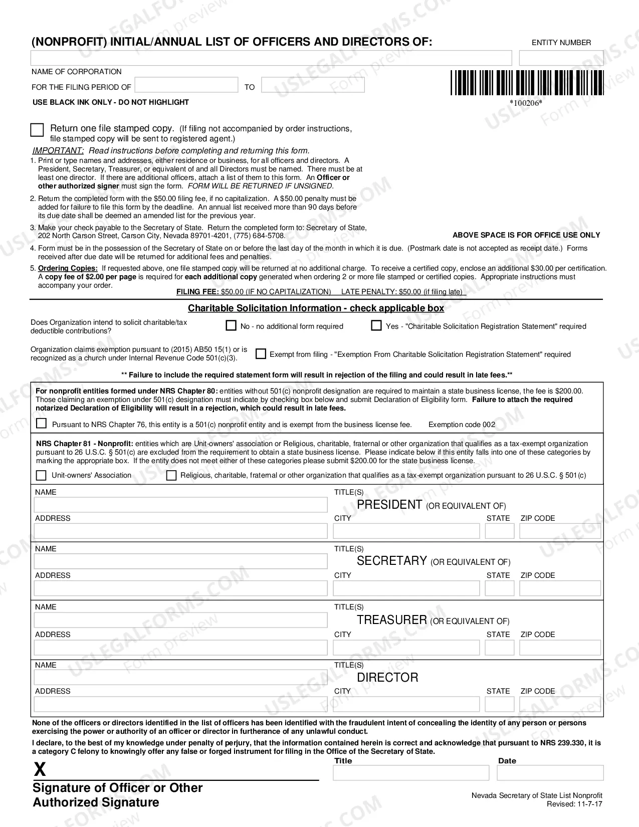 Preview Nonprofit Cooperative Corporation With or Without Stock(NRS CHAPTER81.010-81.160)