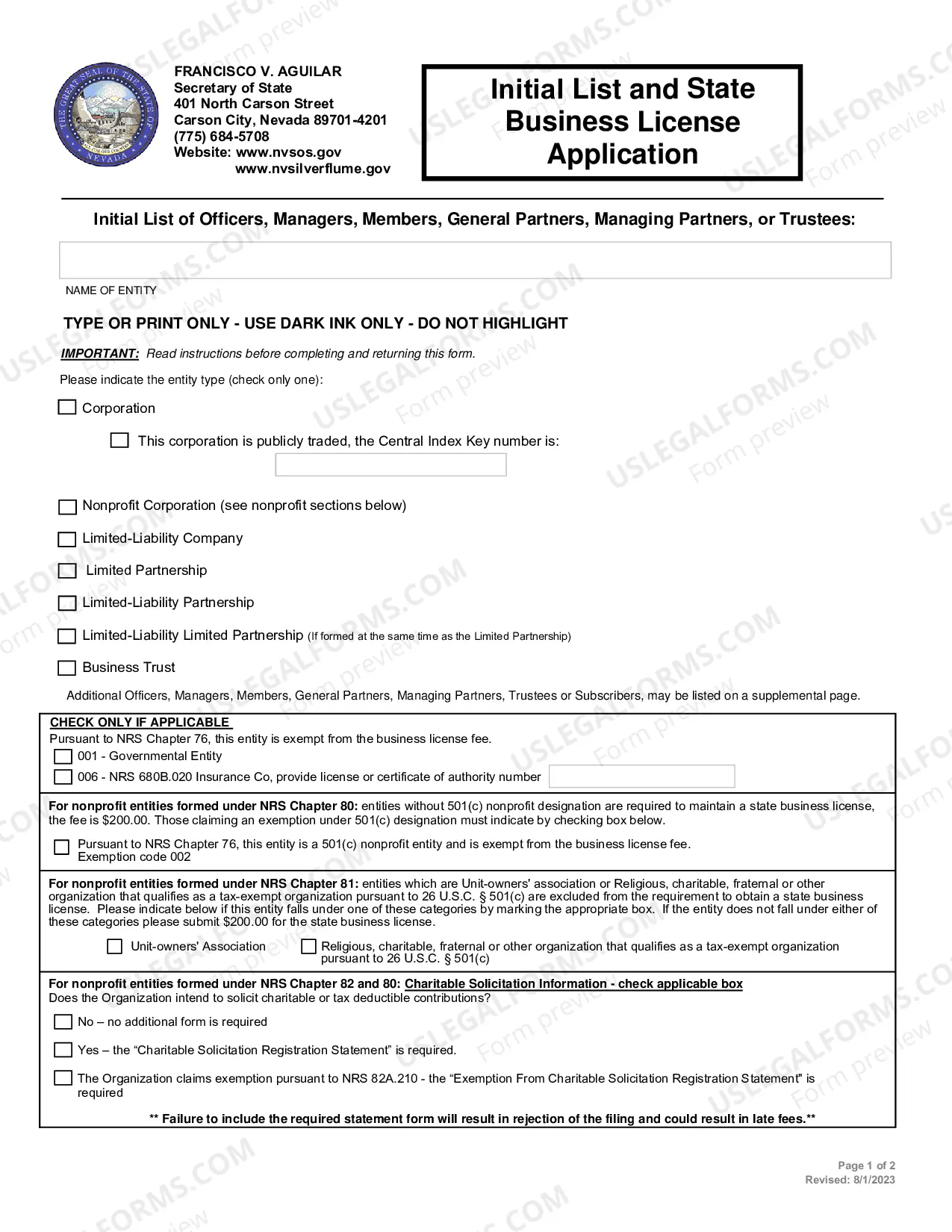 Preview Limited-Liability Partnership Registration(NRS CHAPTER87)