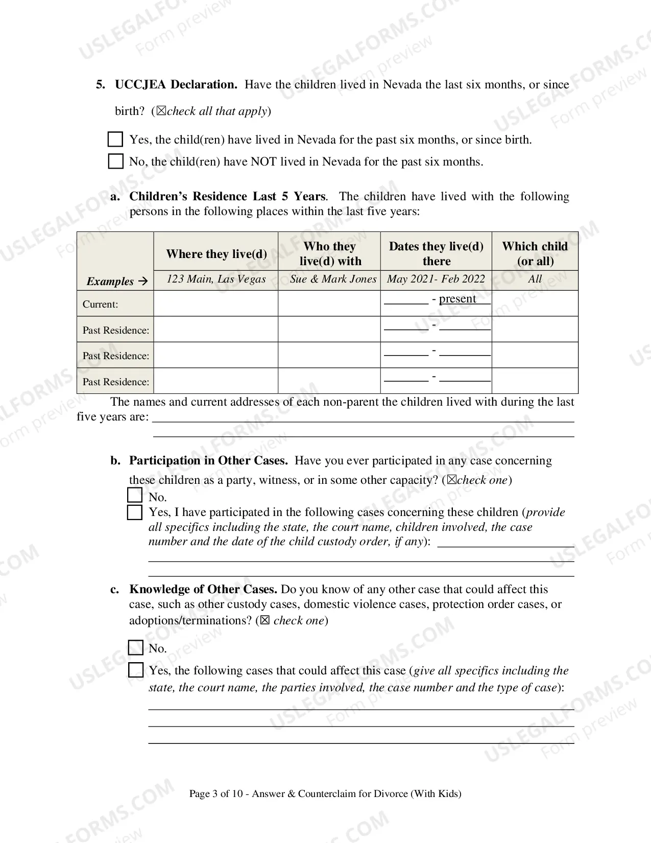 Preview Answer To Complaint For Divorce And Counterclaim (With Children)