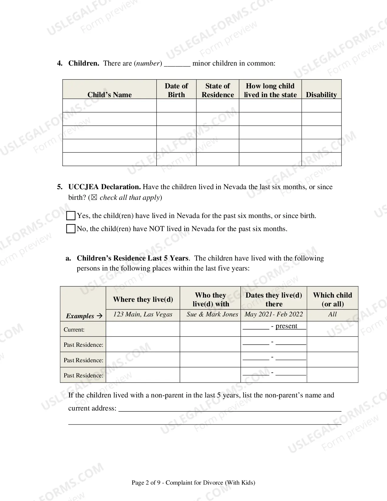 Preview Complaint For Divorce (With Children)