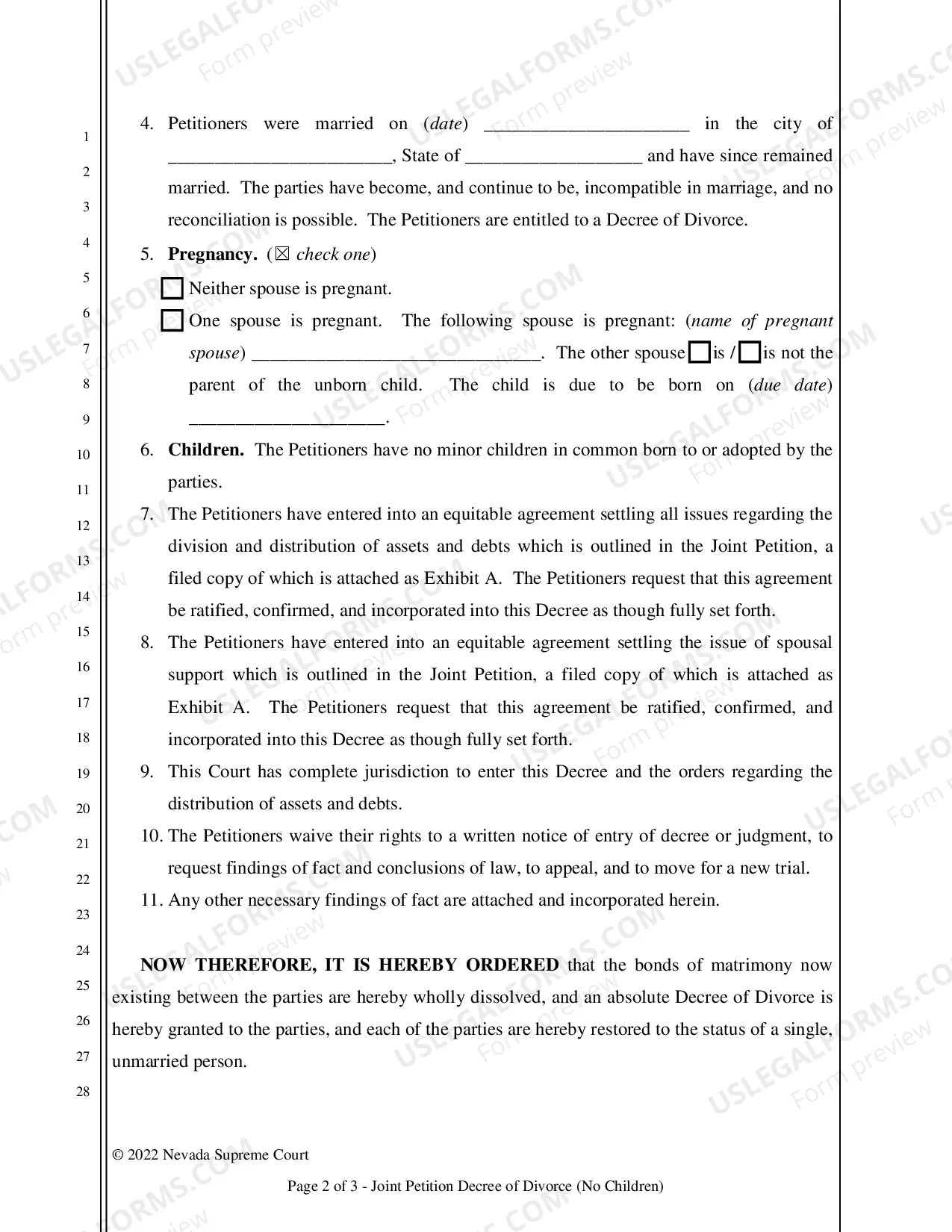 Preview Decree of Divorce (Without Children)