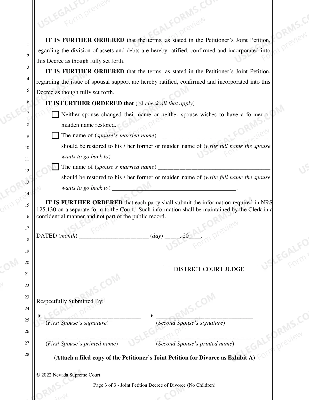 Preview Decree of Divorce (Without Children)