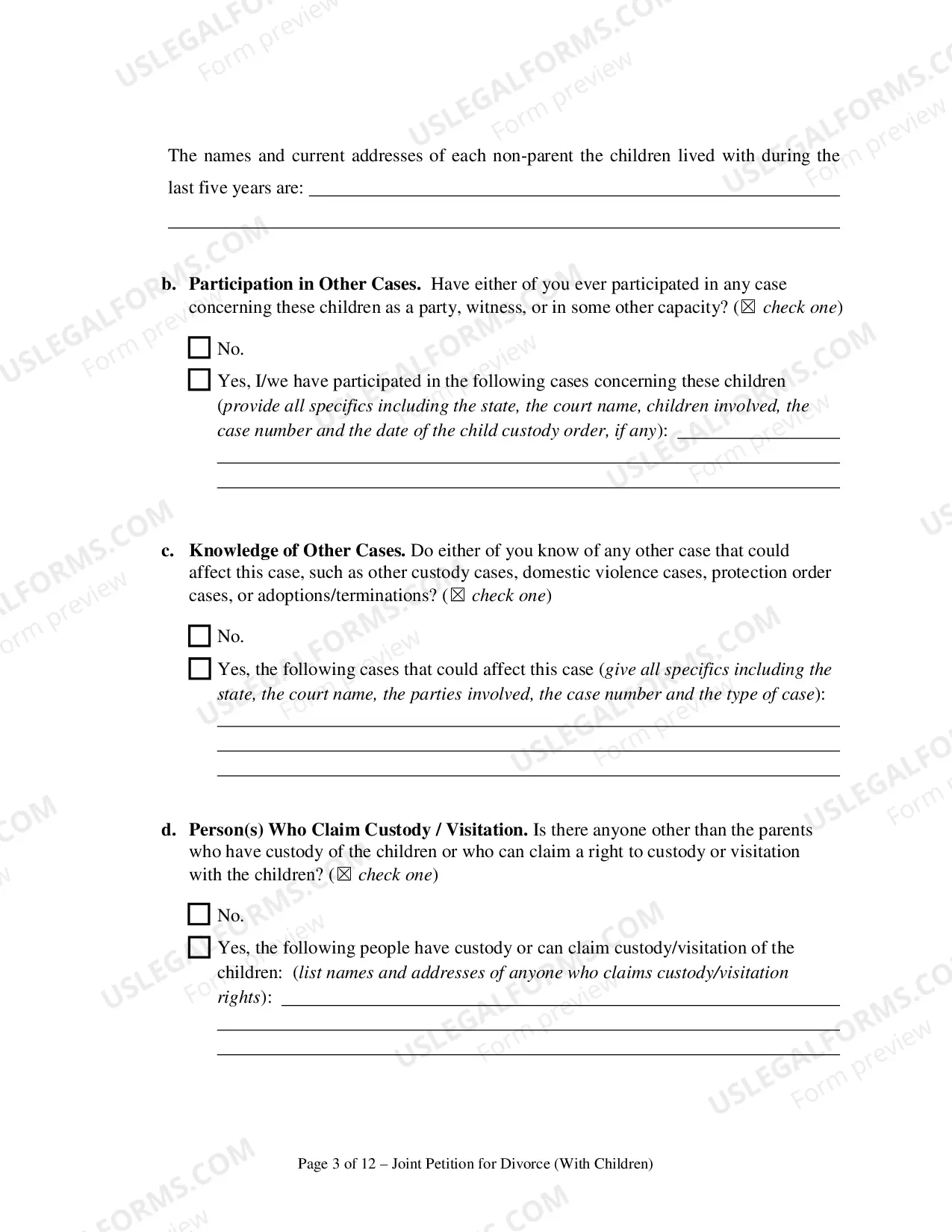 Preview ORJoint Petition for Divorce - With Kids