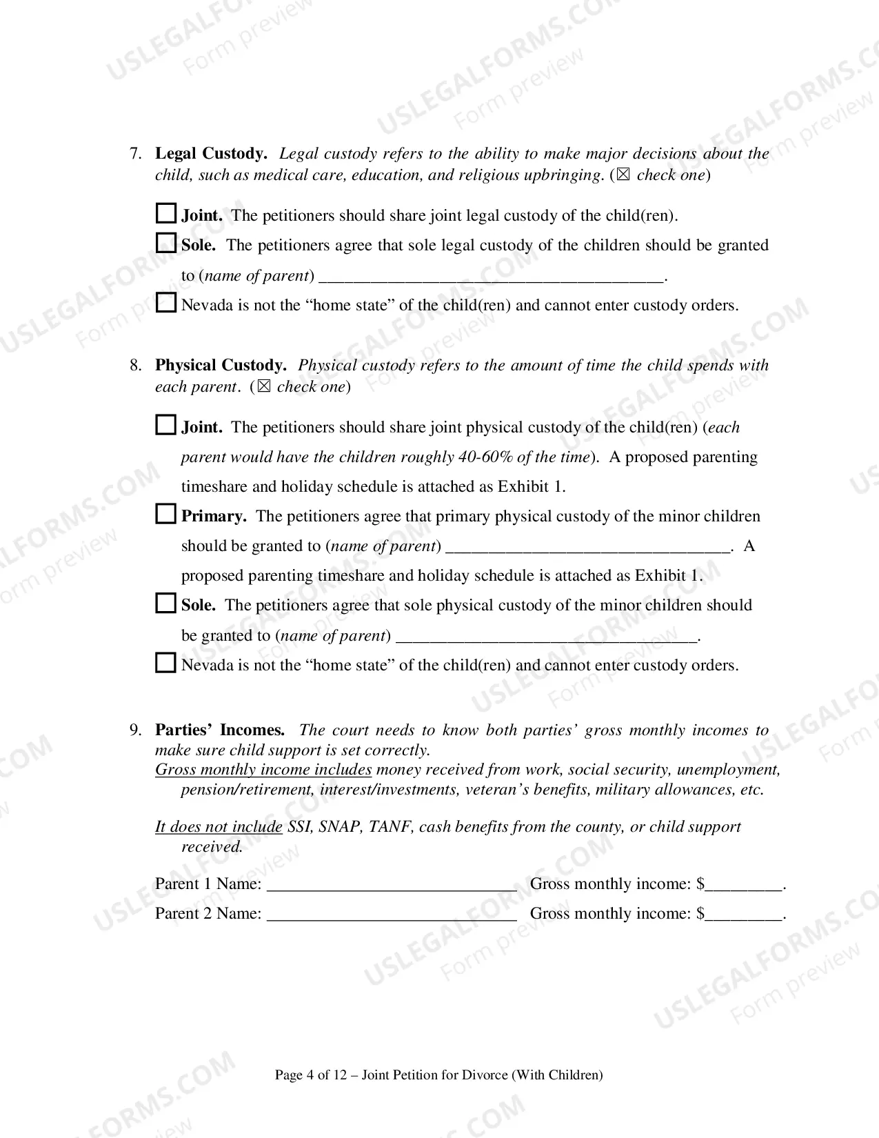 Preview ORJoint Petition for Divorce - With Kids