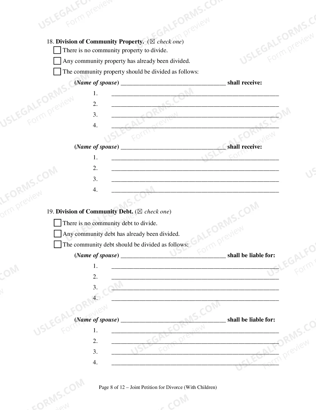 Preview ORJoint Petition for Divorce - With Kids