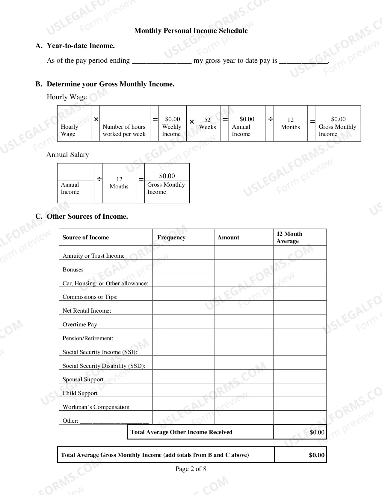 Preview Financial Disclosure Form - General