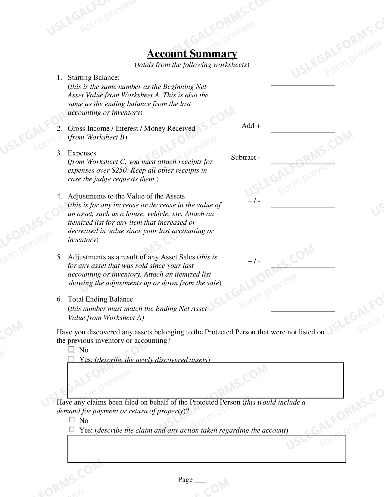 Preview Guardianship - General Accounting