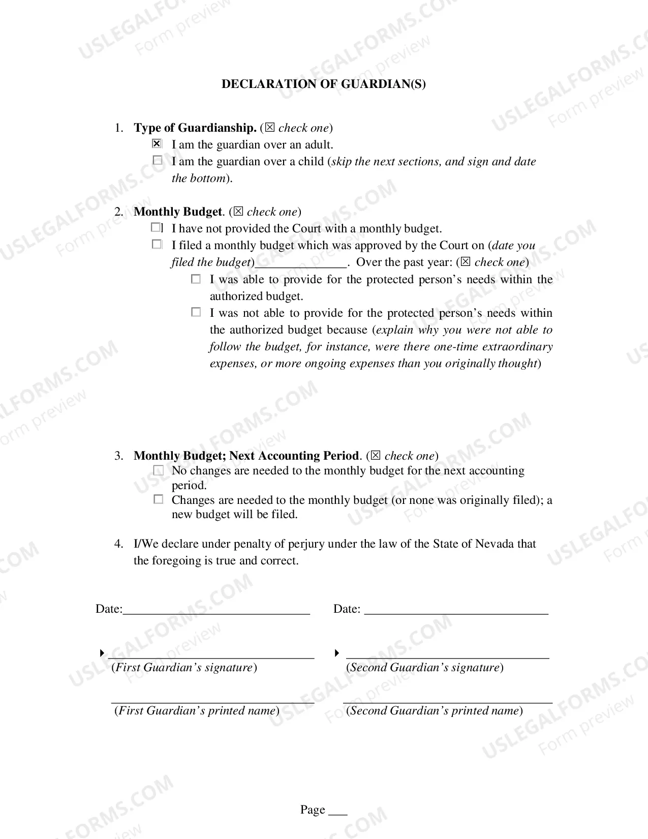 Preview Guardianship - General Accounting