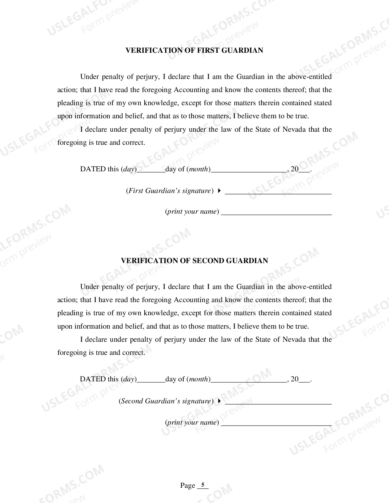 Preview Guardianship - General Accounting