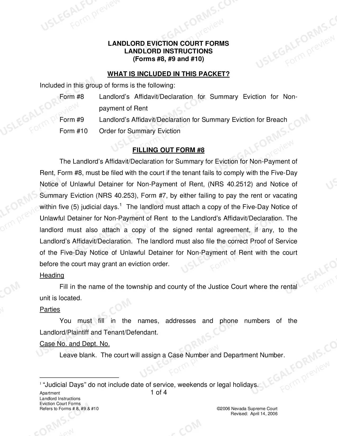Preview Landlord Eviction Court Forms