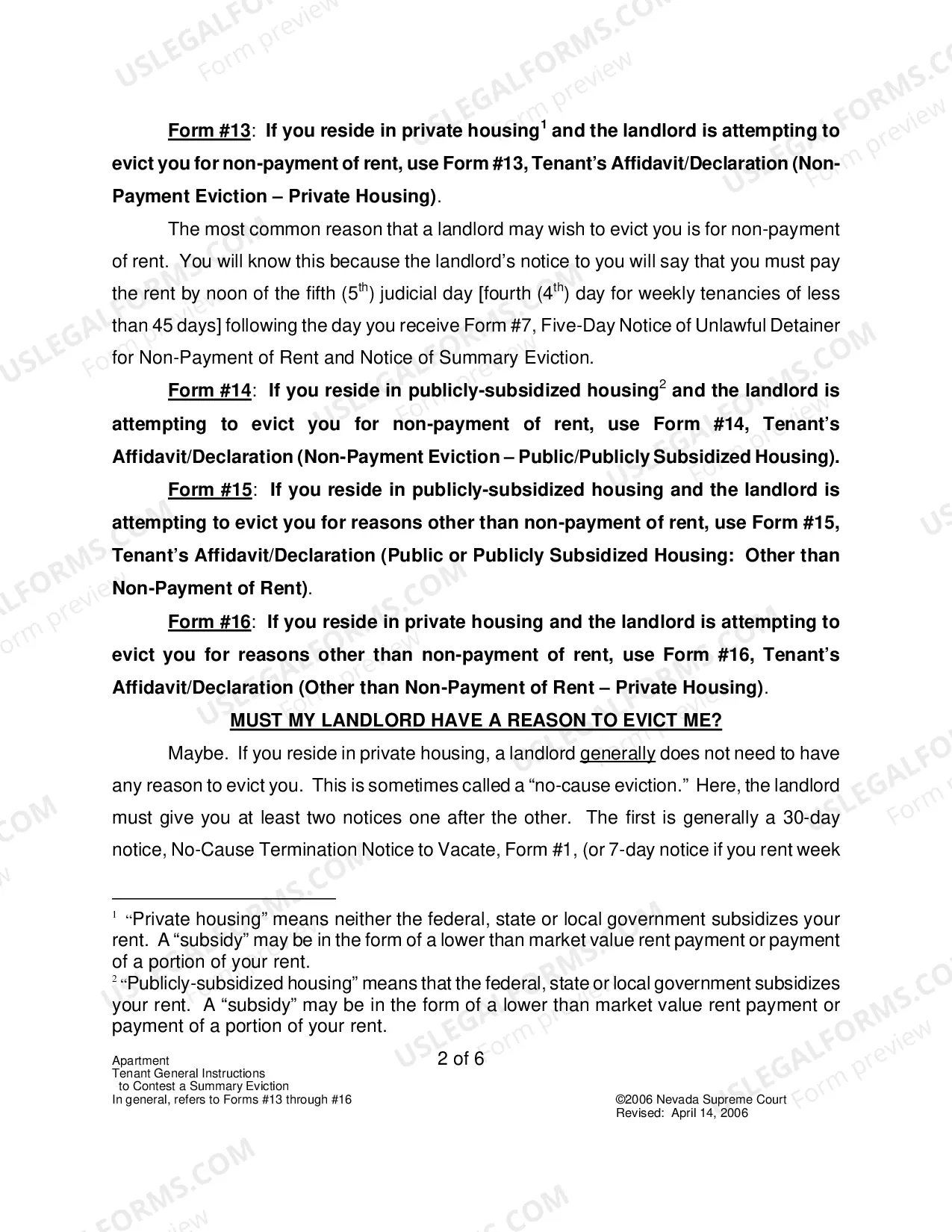 Preview Landlord-Tenant - Apts - Contesting a Summary Eviction: Tenant General Instructions to Prepare Tenant's Affidavit/Declaration