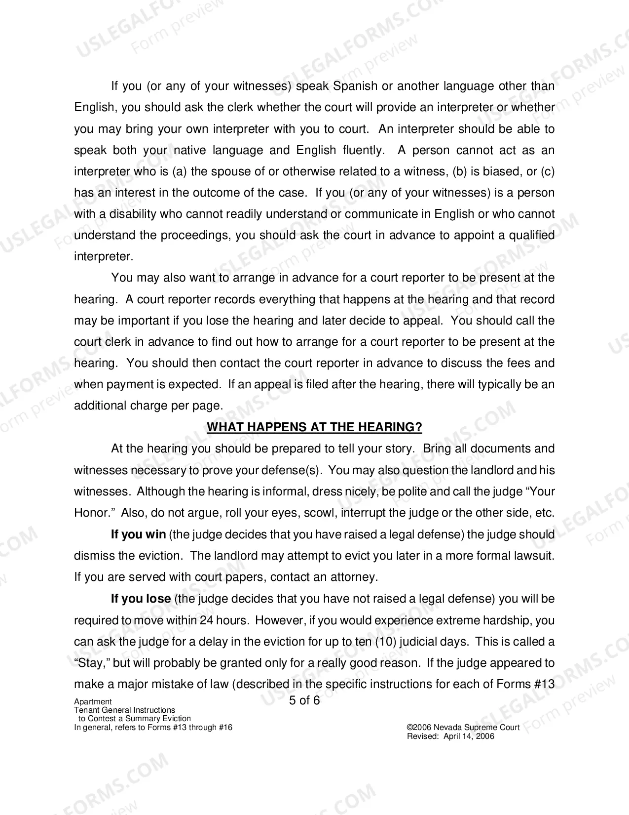Preview Landlord-Tenant - Apts - Contesting a Summary Eviction: Tenant General Instructions to Prepare Tenant's Affidavit/Declaration