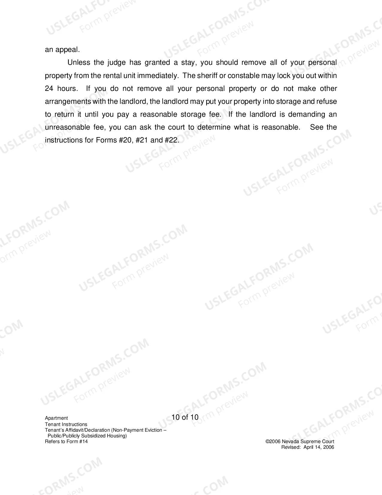 Preview Landlord-Tenant - Apts - Instructions for Form 14