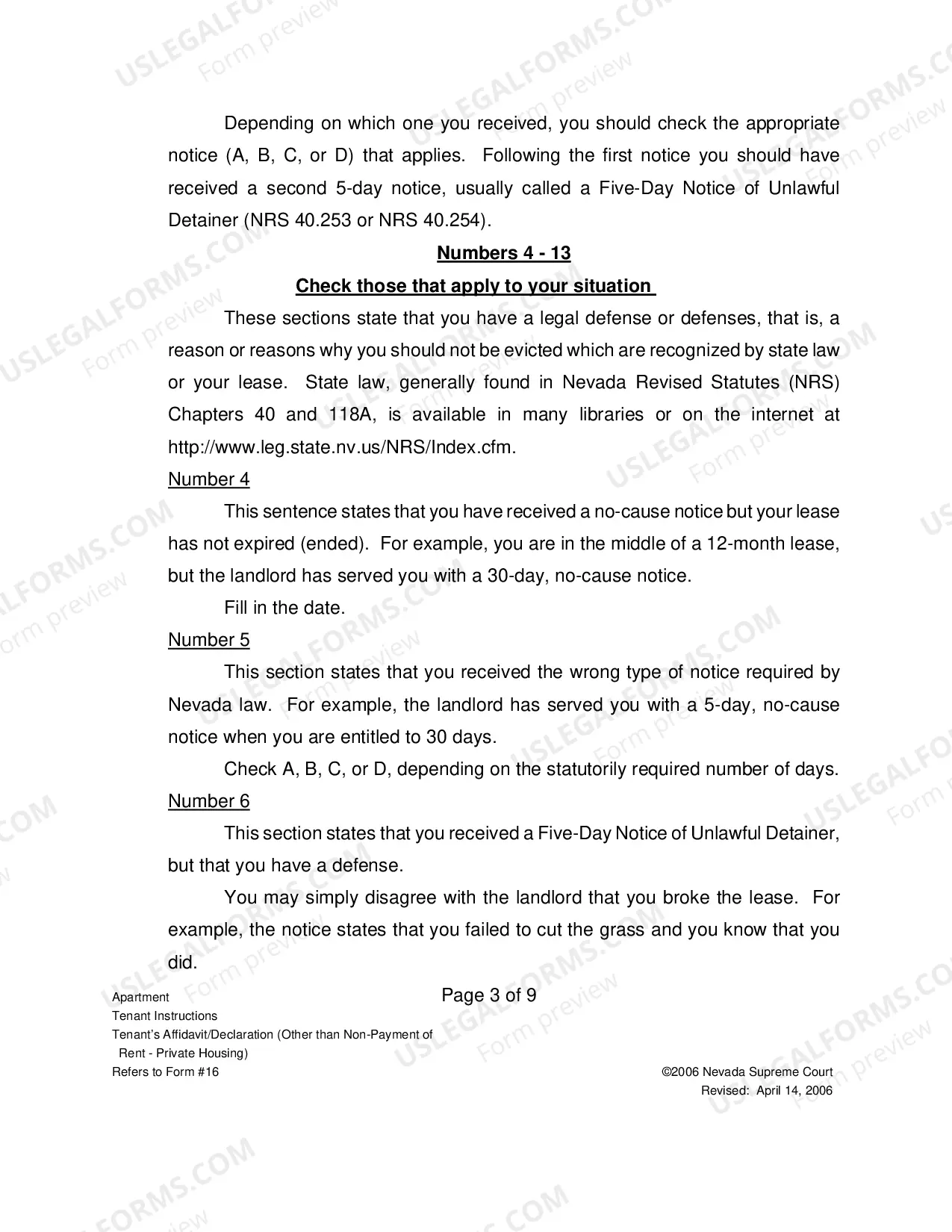 Preview Landlord-Tenant - Apts - Instructions for Form 16