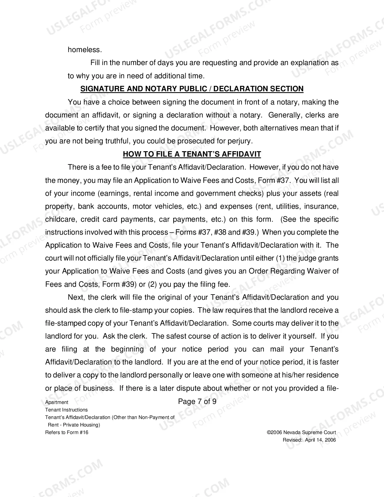 Preview Landlord-Tenant - Apts - Instructions for Form 16