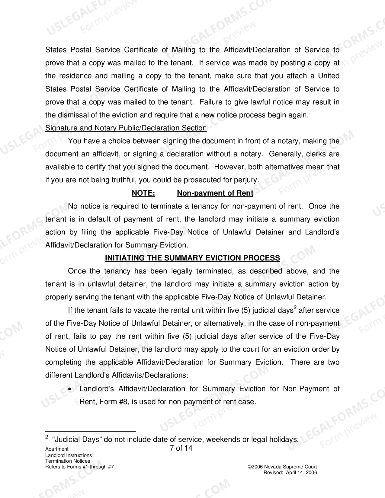 Preview Landlord-Tenant - Apts - Instructions for Forms 1-7