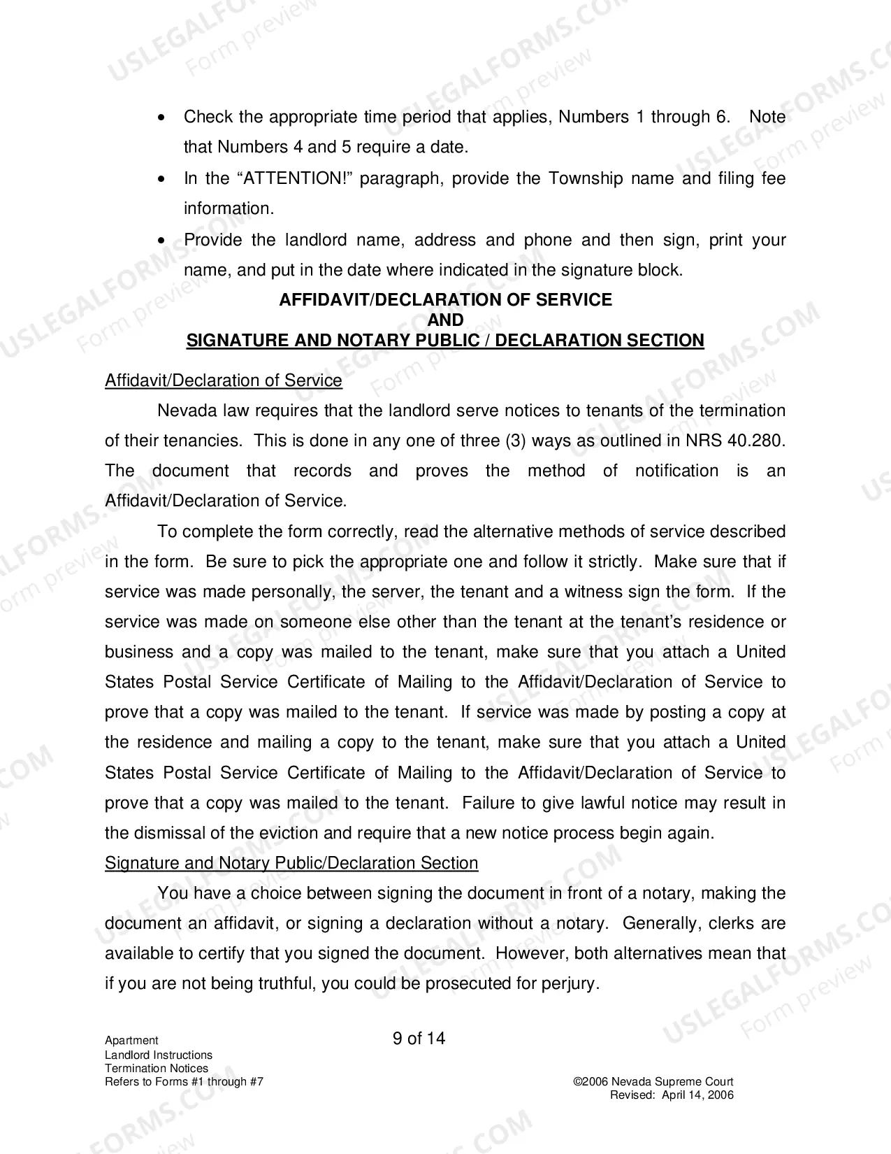 Preview Landlord-Tenant - Apts - Instructions for Forms 1-7