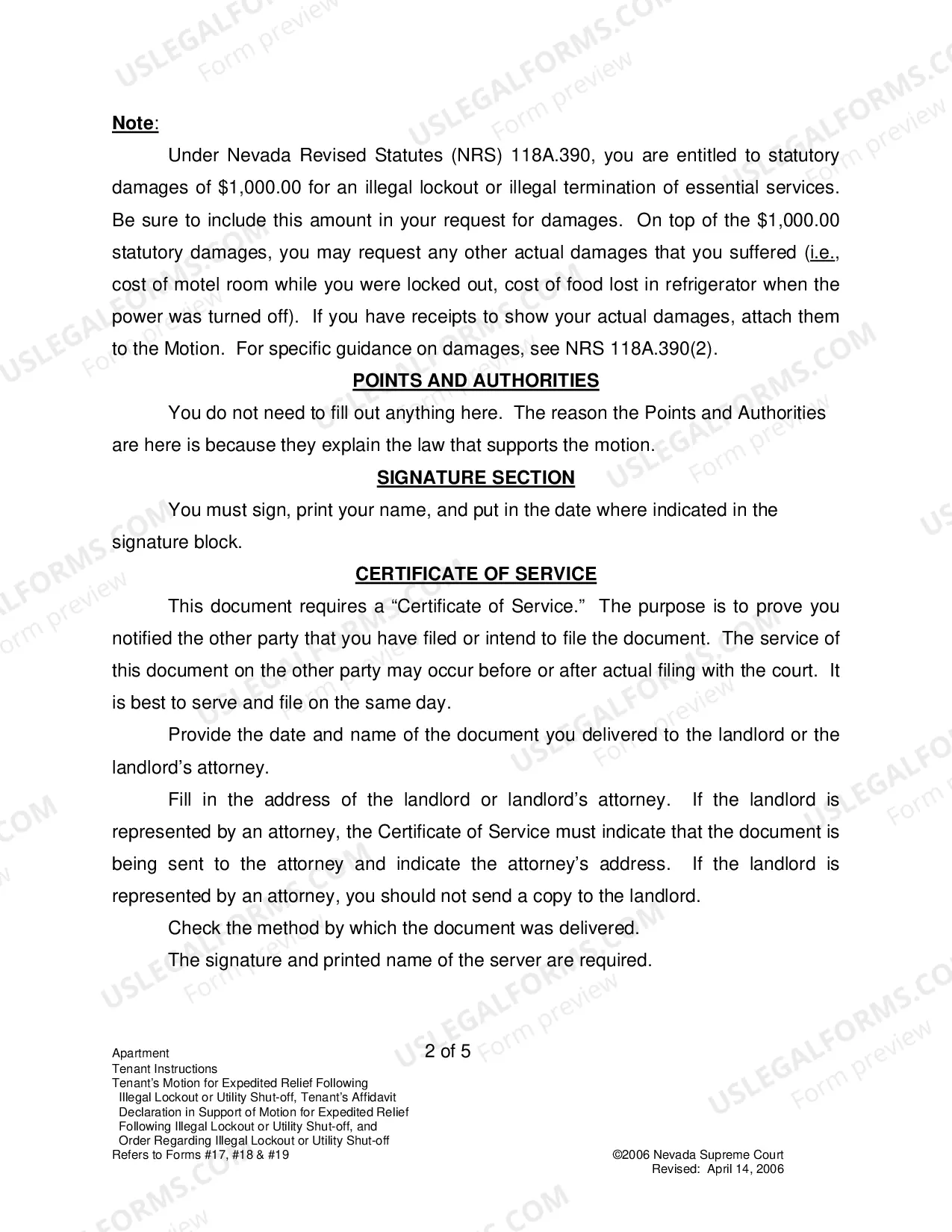 Preview Landlord-Tenant - Apts - Instructions for Forms 17-19