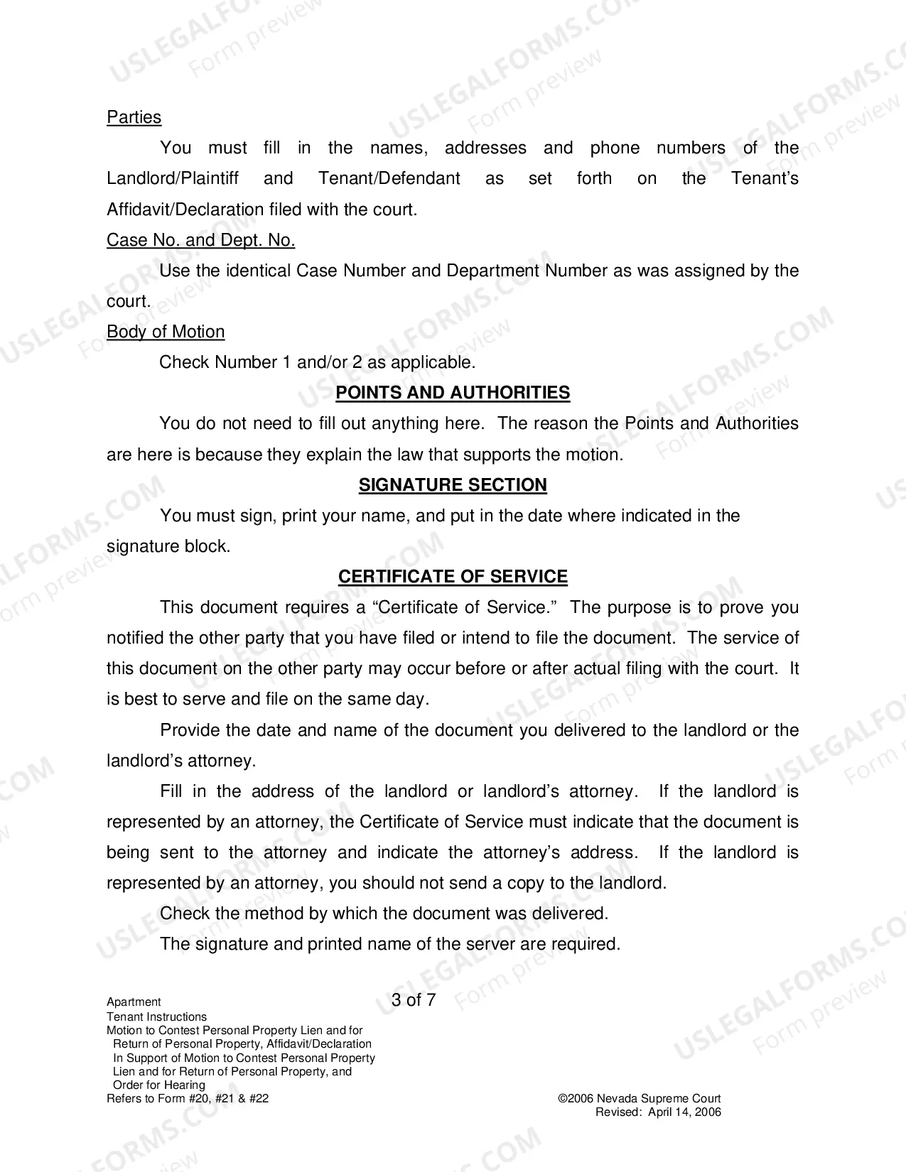 Preview Landlord-Tenant - Apts - Instructions for Forms 20-22