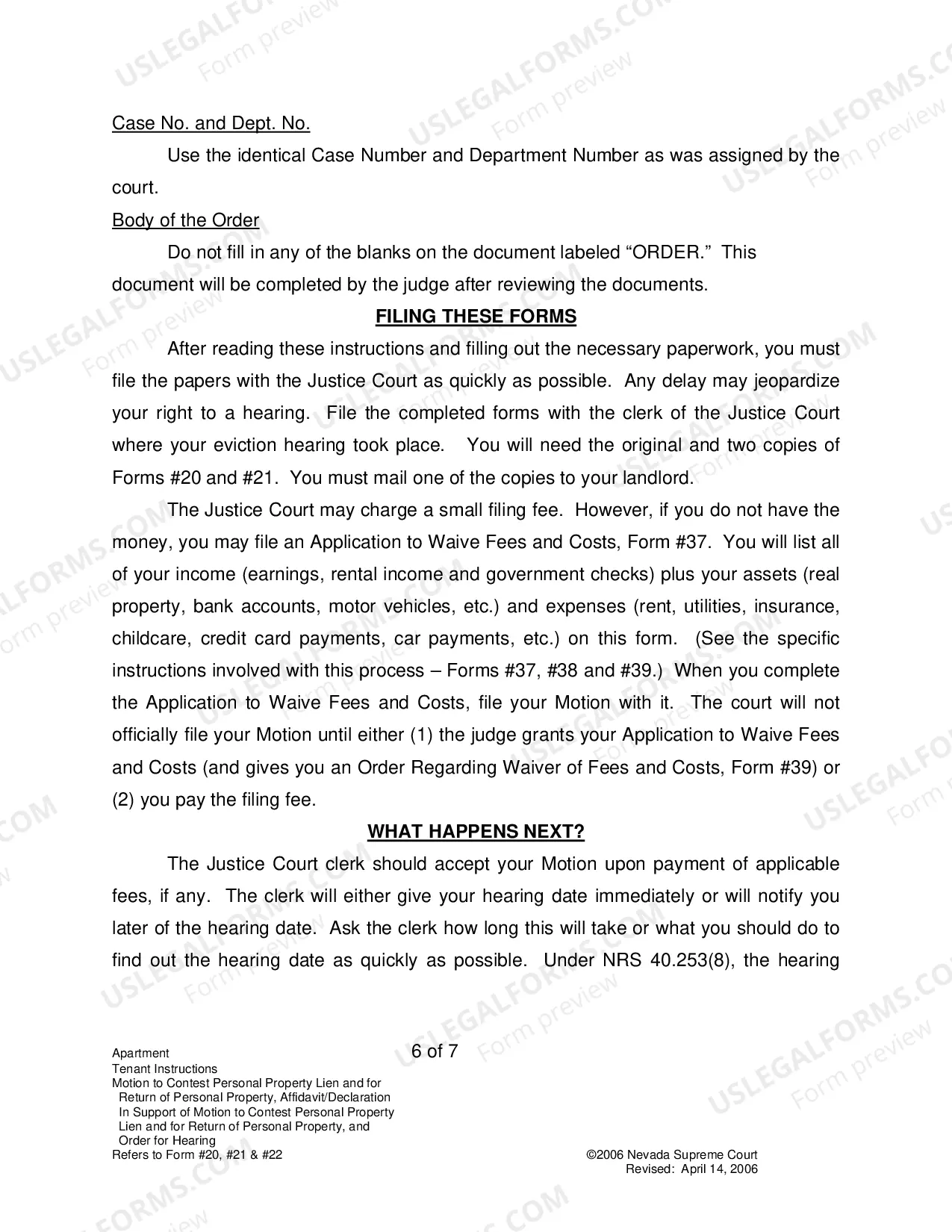 Preview Landlord-Tenant - Apts - Instructions for Forms 20-22