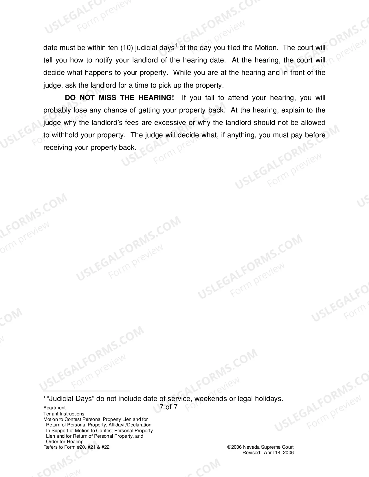 Preview Landlord-Tenant - Apts - Instructions for Forms 20-22