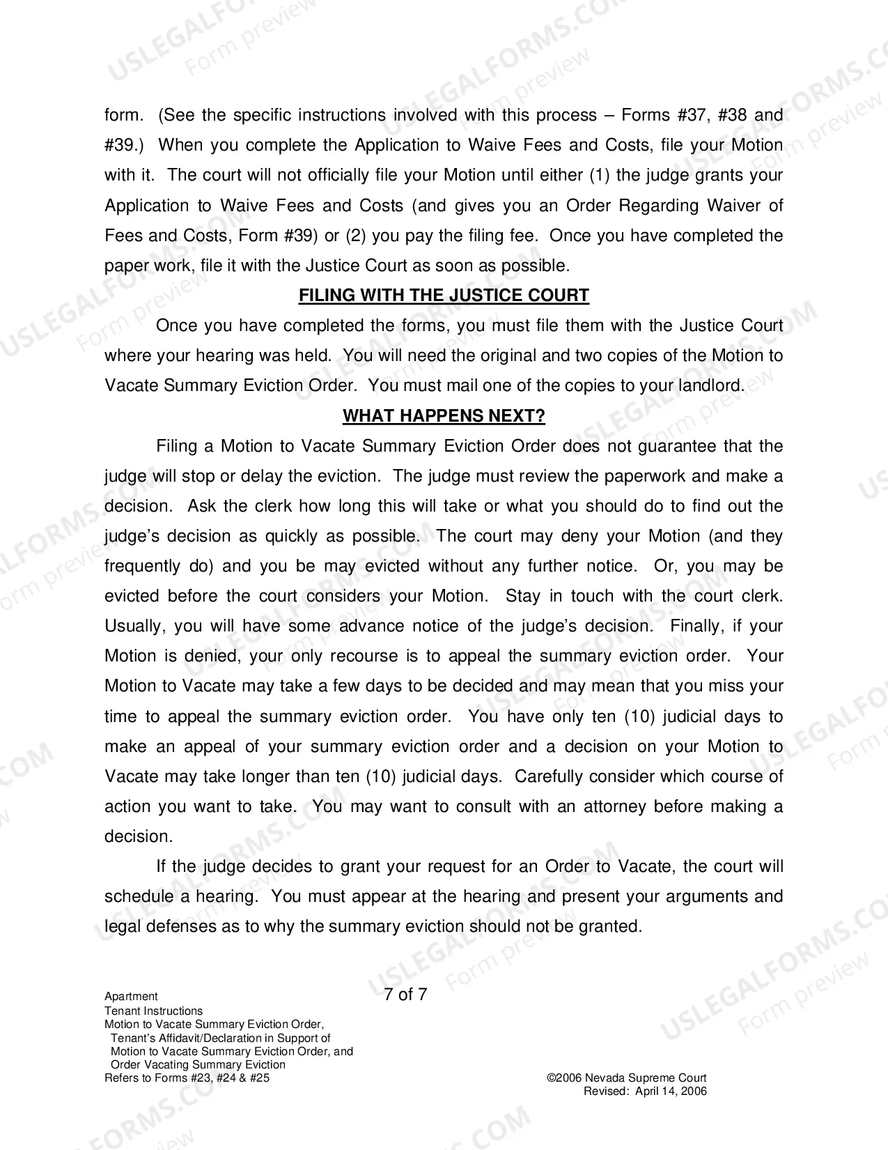 Preview Landlord-Tenant - Apts - Instructions for Forms 23-25