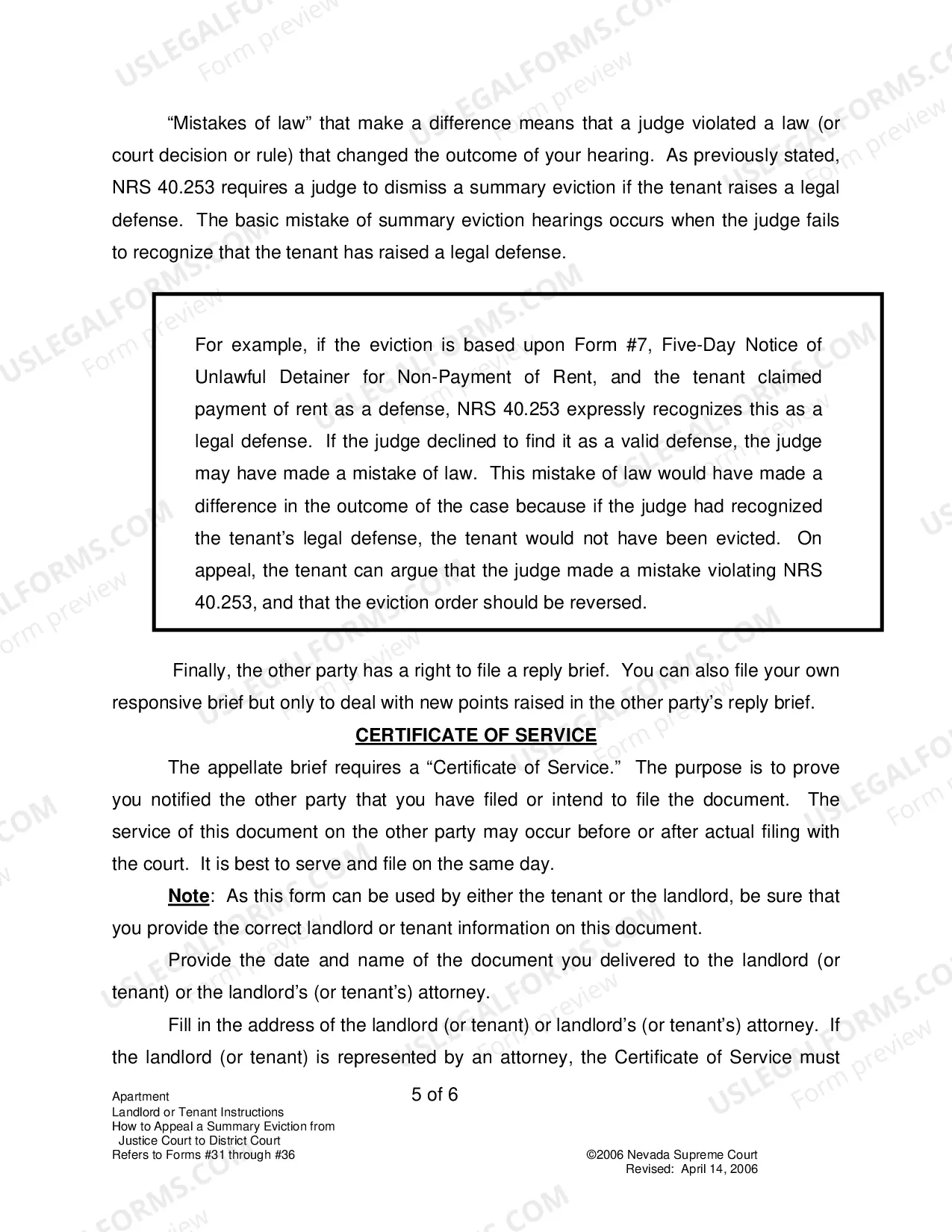 Preview Landlord-Tenant - Apts - Instructions for Forms 31-36