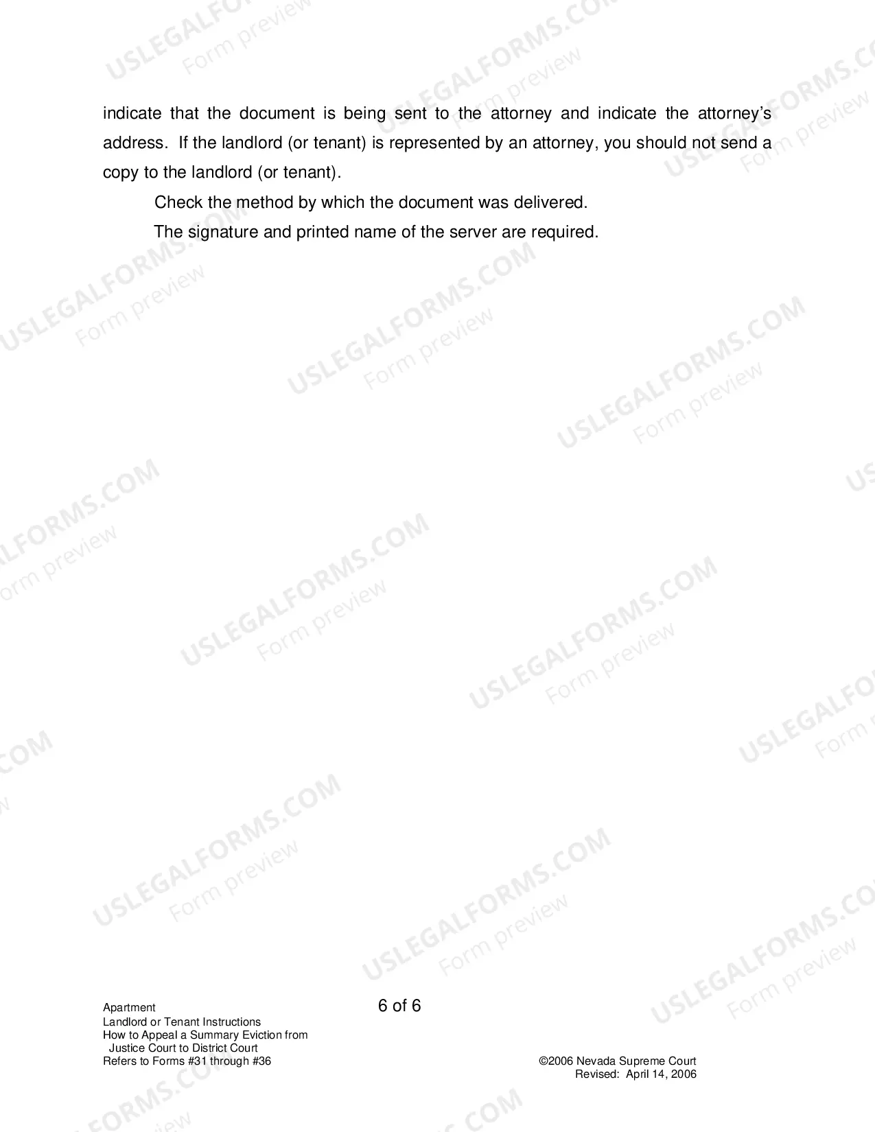 Preview Landlord-Tenant - Apts - Instructions for Forms 31-36