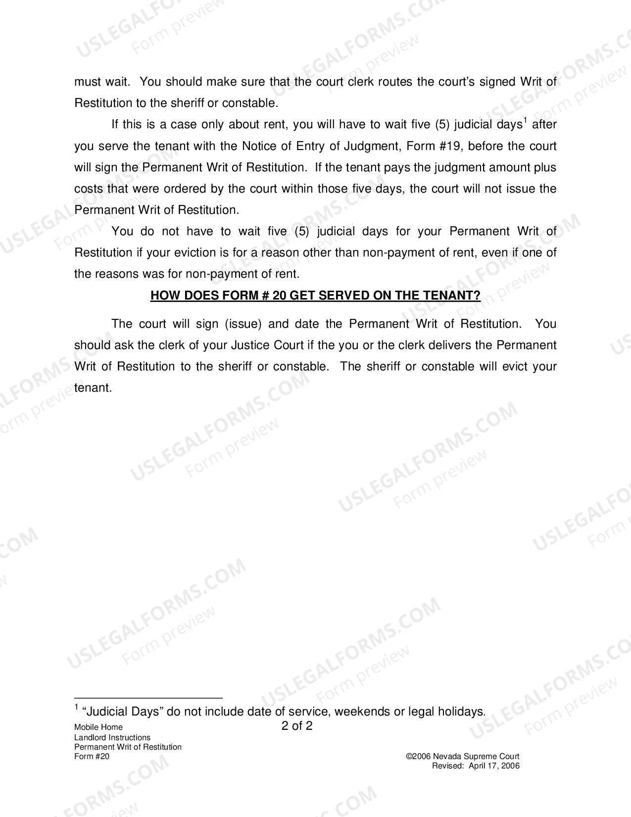 Preview Landlord-Tenant - Mobile Homes - Instructions for 20