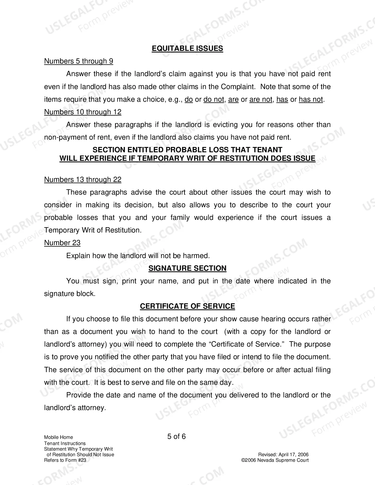 Preview Landlord-Tenant - Mobile Homes - Instructions for 23