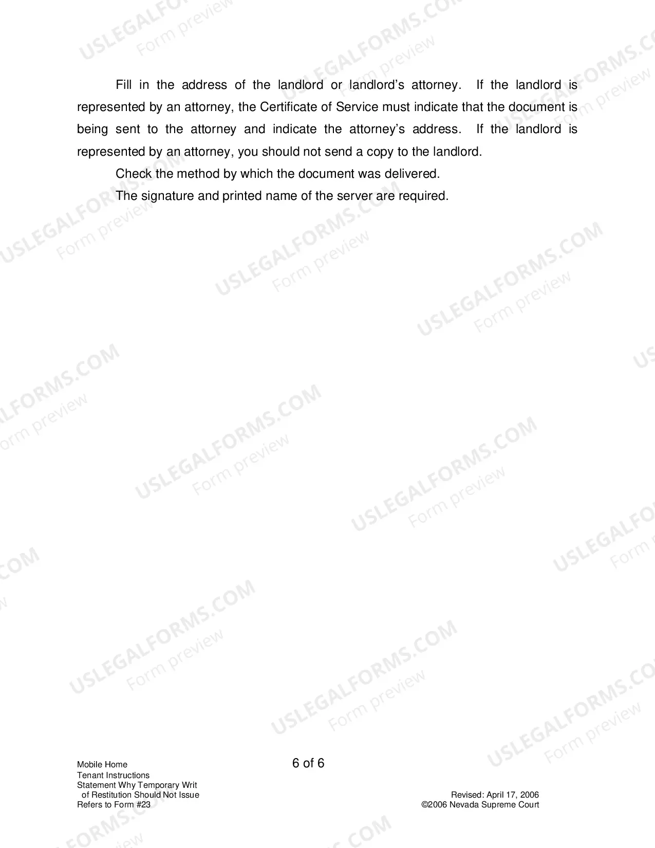 Preview Landlord-Tenant - Mobile Homes - Instructions for 23