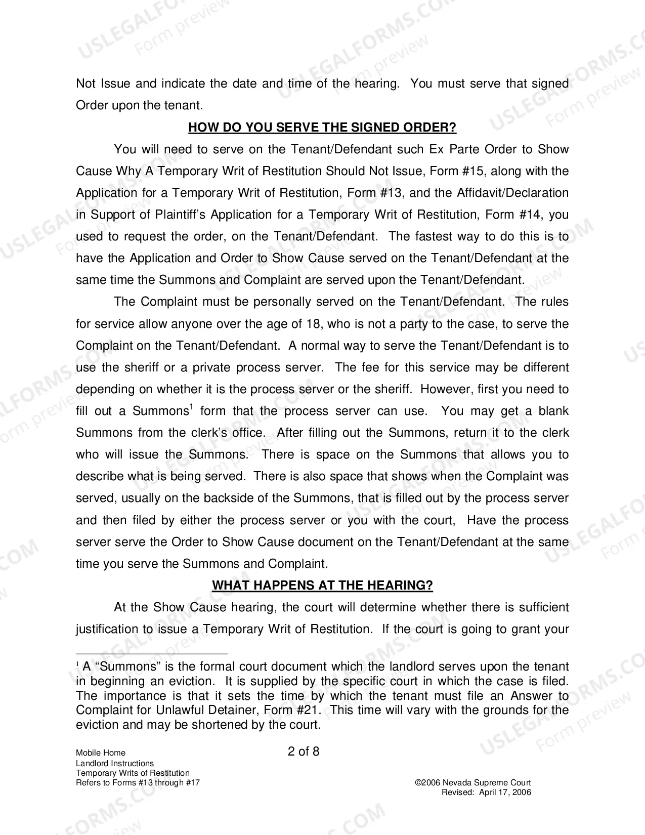 Preview Landlord-Tenant - Mobile Homes - Instructions for Forms 13-17
