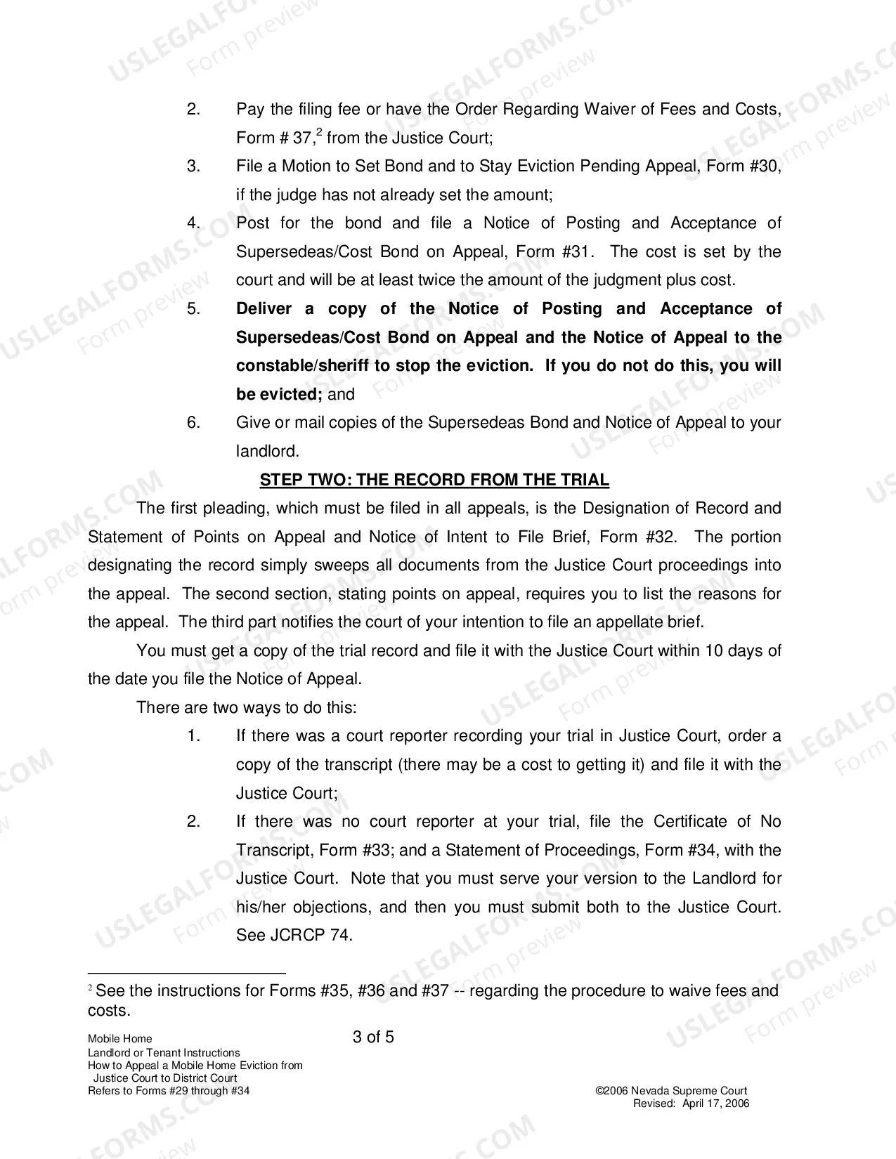 Preview Landlord-Tenant - Mobile Homes - Instructions for Forms 29-34
