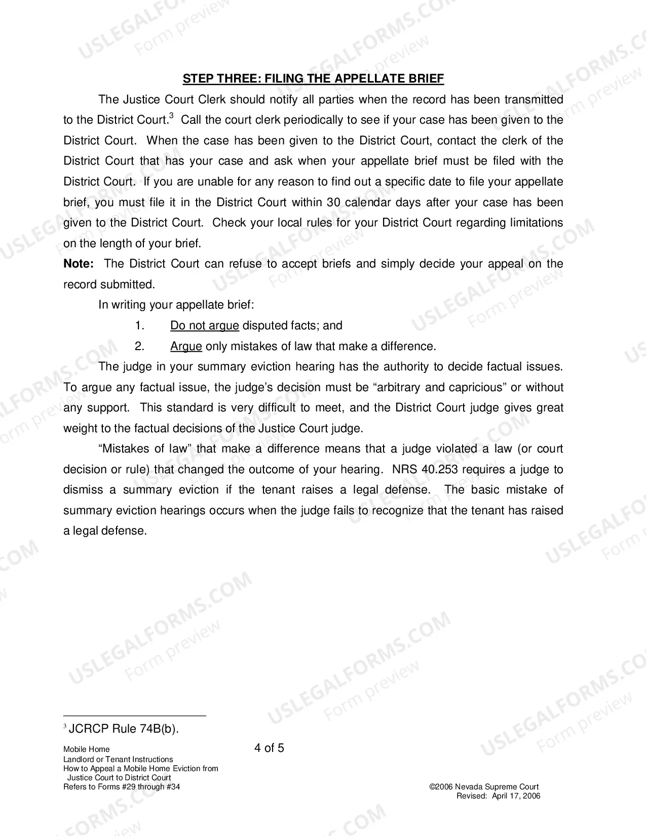 Preview Landlord-Tenant - Mobile Homes - Instructions for Forms 29-34