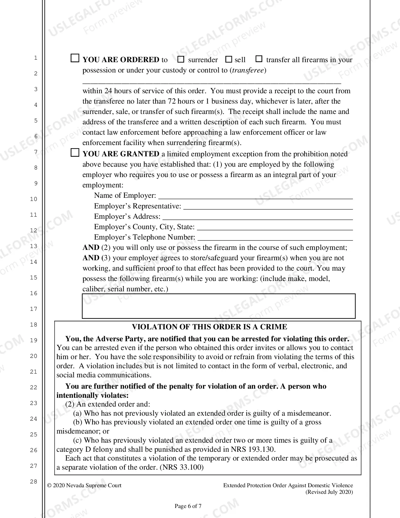 Preview Extended Protection Order
