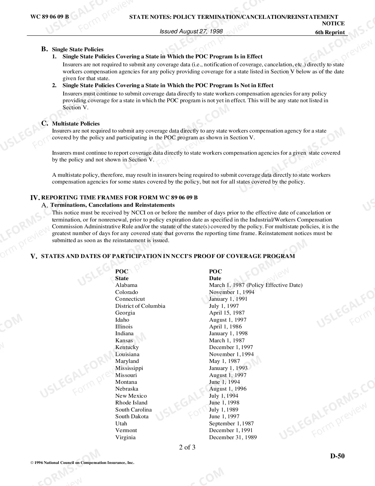 Preview Policy Termination-Cancelation-Reinstatement Notice
