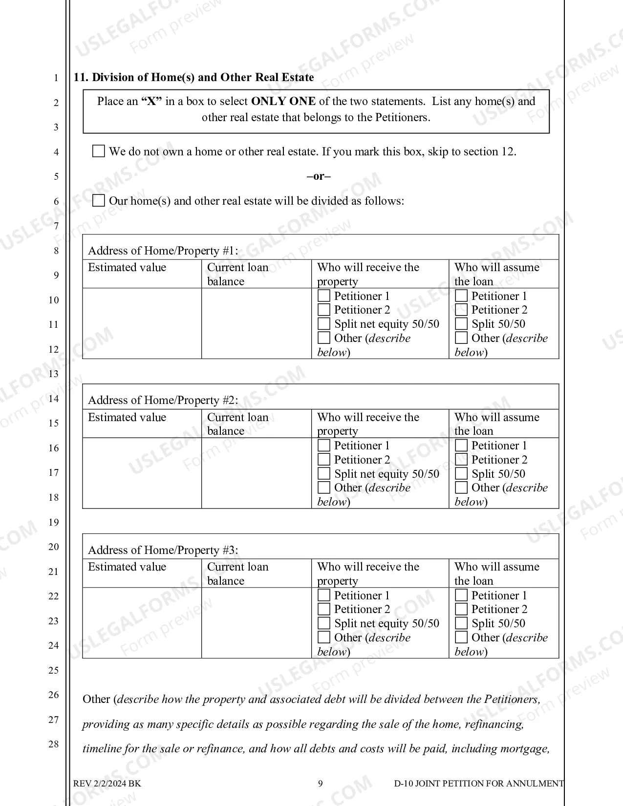 Preview Joint Petition for Summary Annulment - No Children - Washoe County