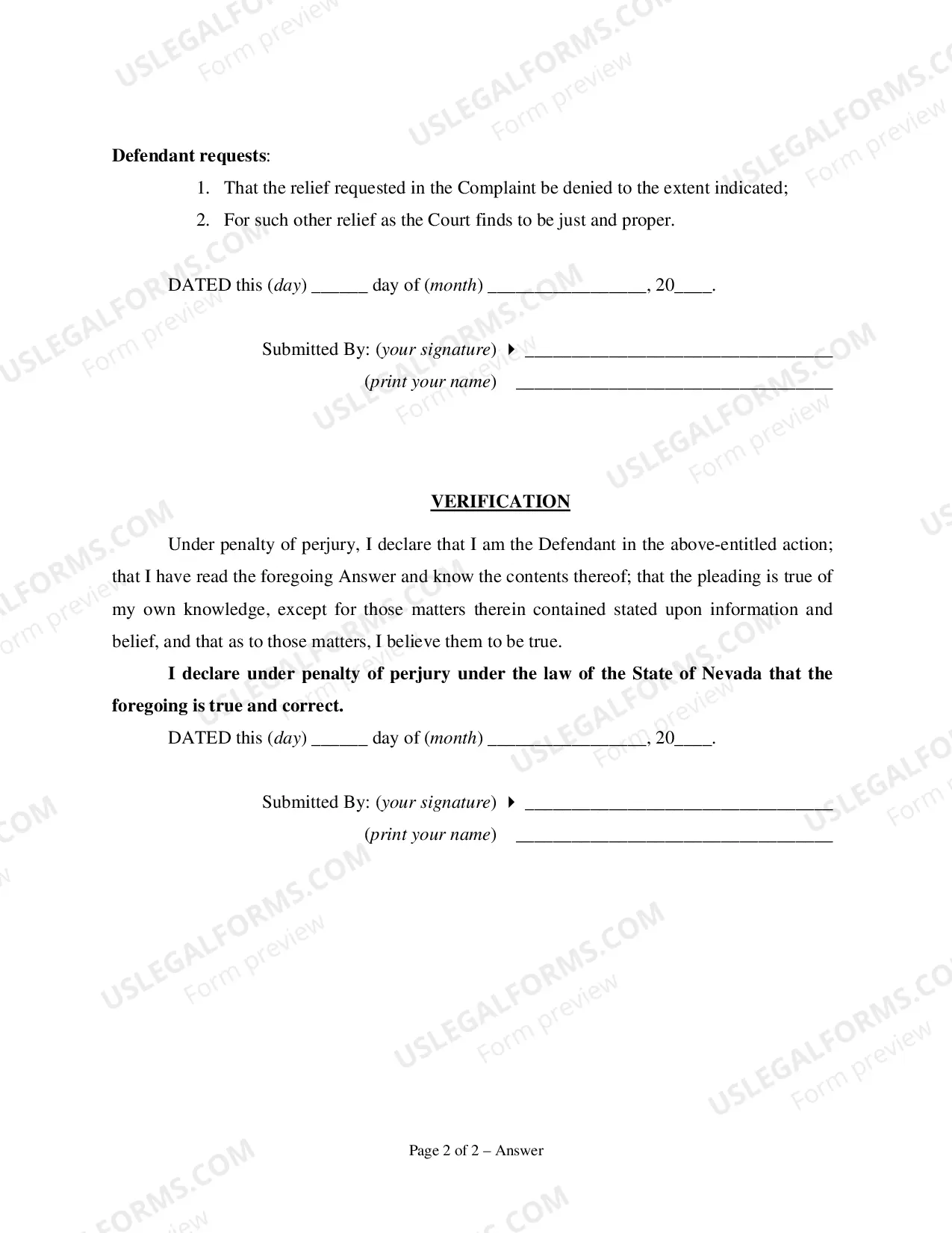 Preview Answer to Annulment