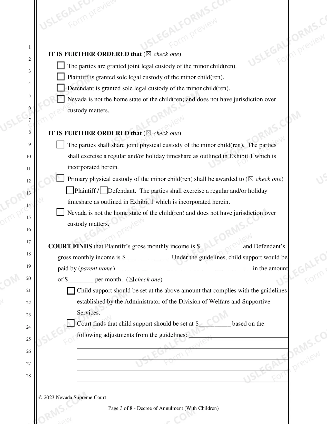 Preview Decree of Annulment - With Children