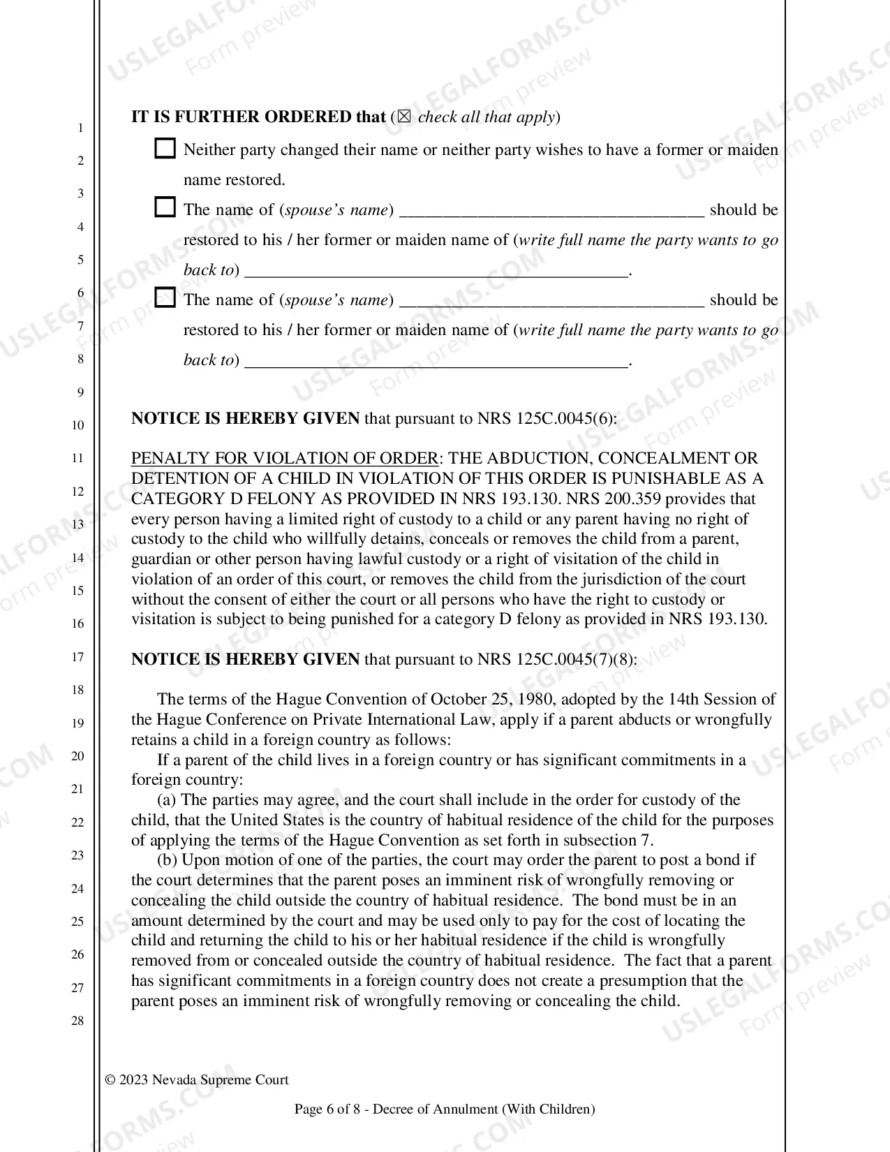 Preview Decree of Annulment - With Children