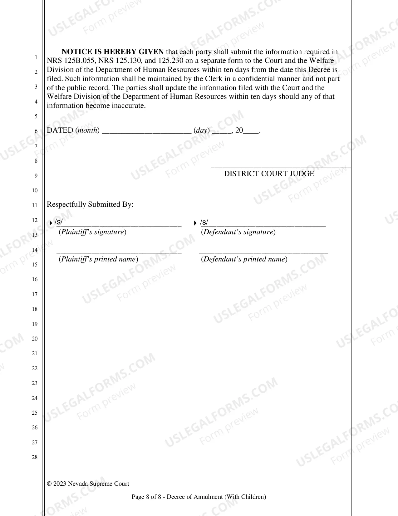 Preview Decree of Annulment - With Children