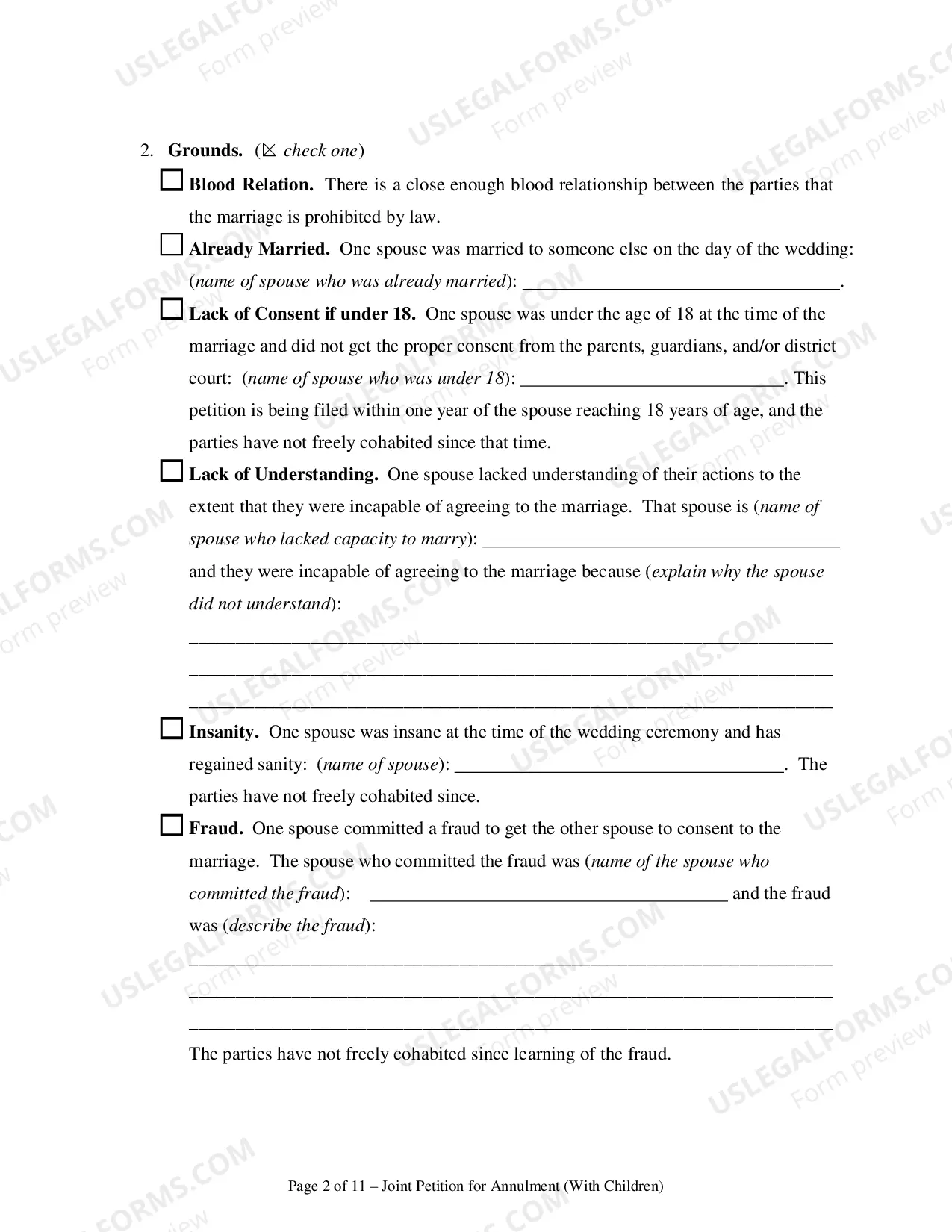 Preview Joint Petition for Annulment and UCCJEA Declaration - With Children