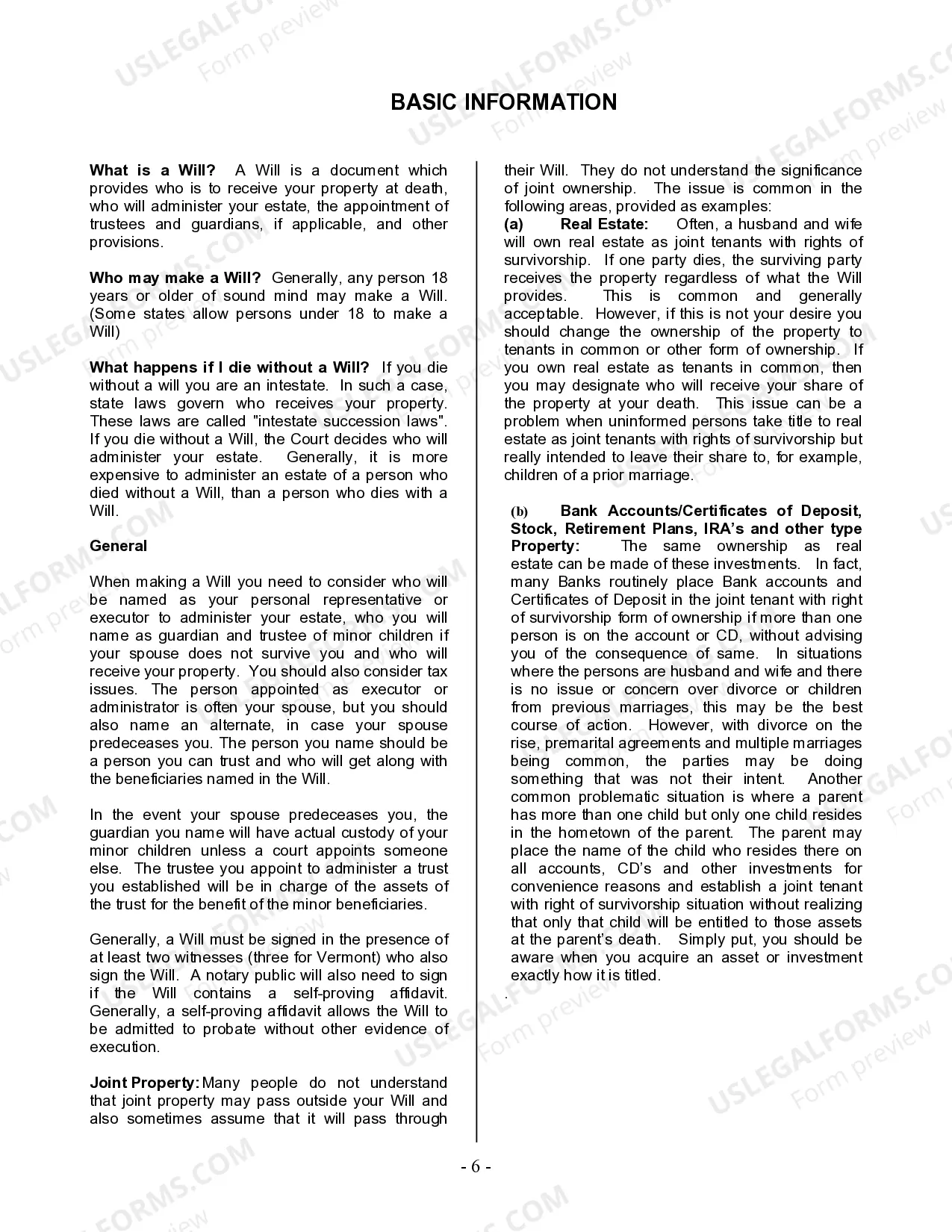 Preview Last Will and Testament for Single Person with Adult and Minor Children