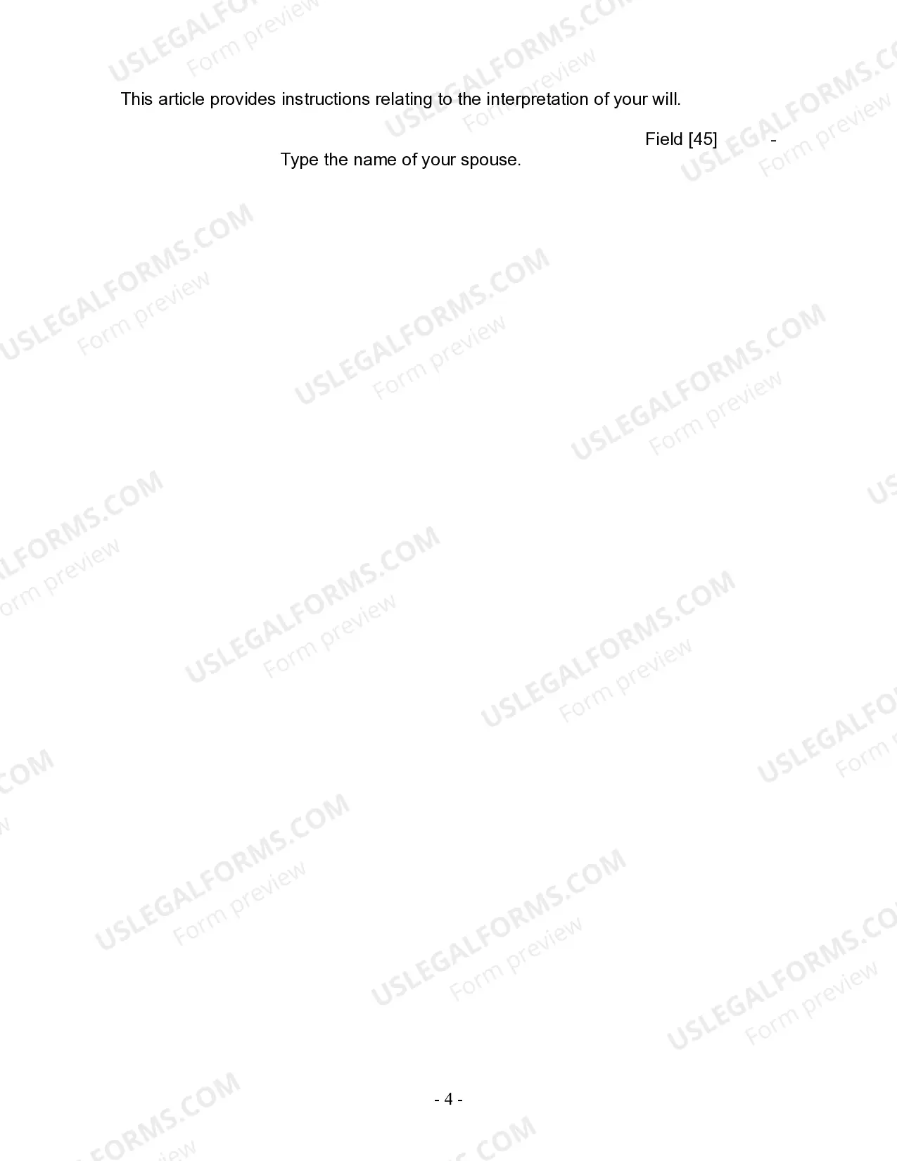 Preview Last Will and Testament for Married person with Minor Children from Prior Marriage