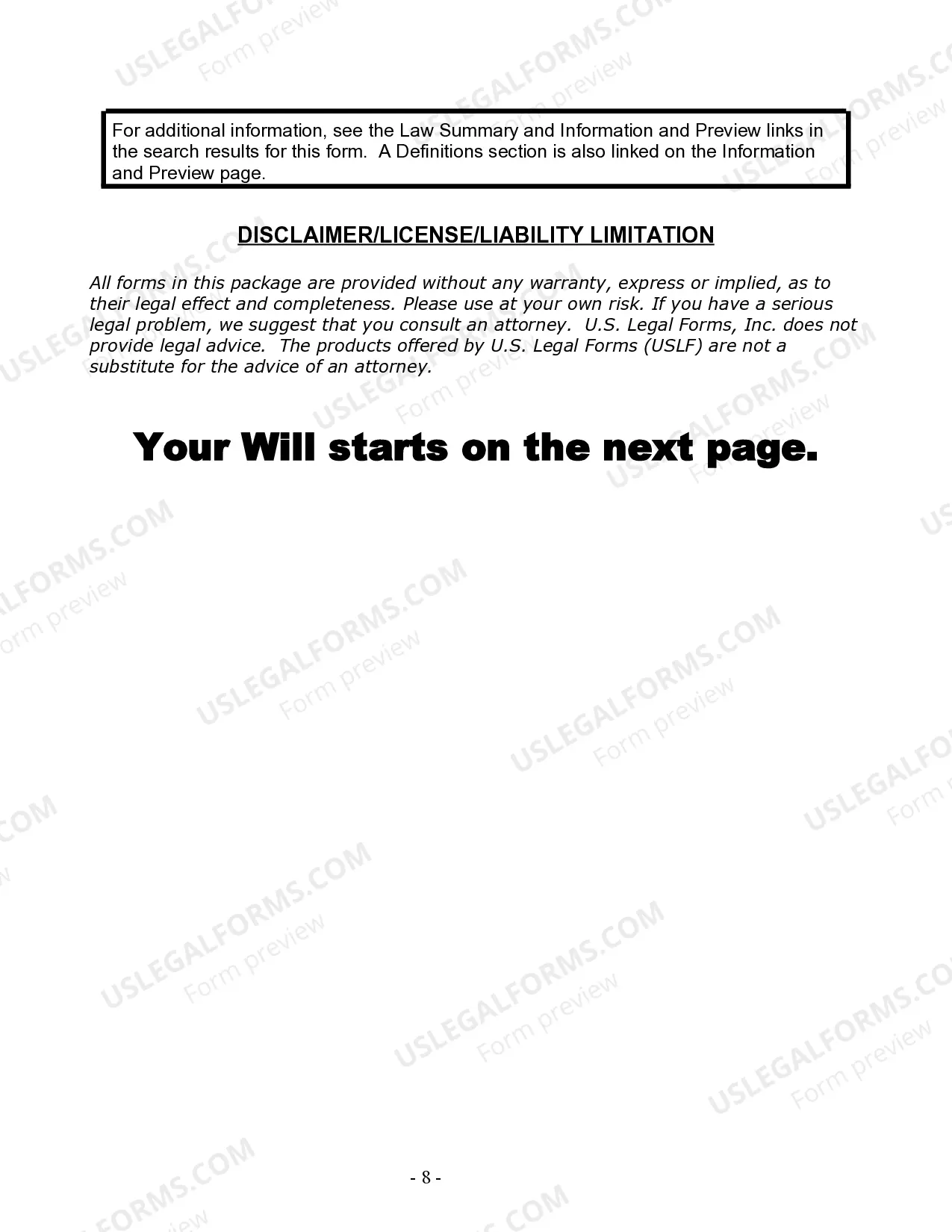 Preview Last Will and Testament for Married person with Minor Children from Prior Marriage