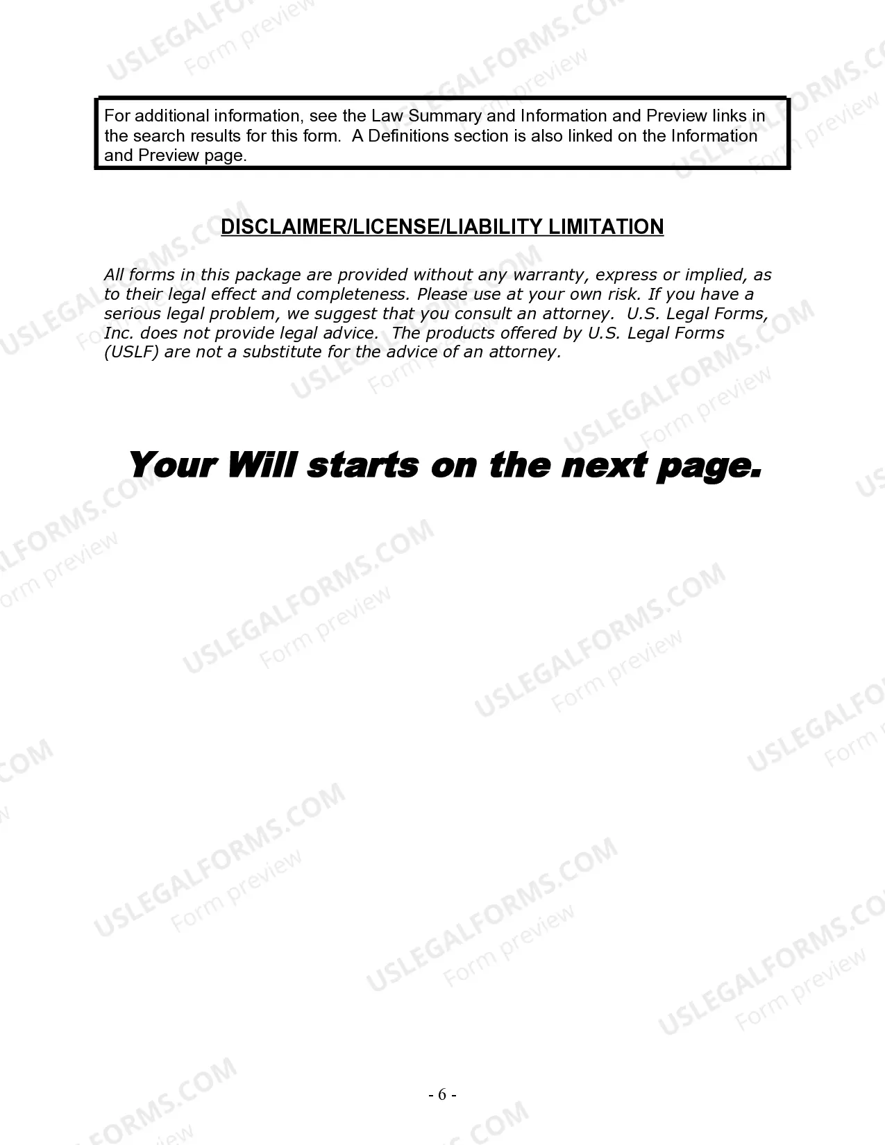 Preview Last Will and Testament for Divorced Person Not Remarried with No Children