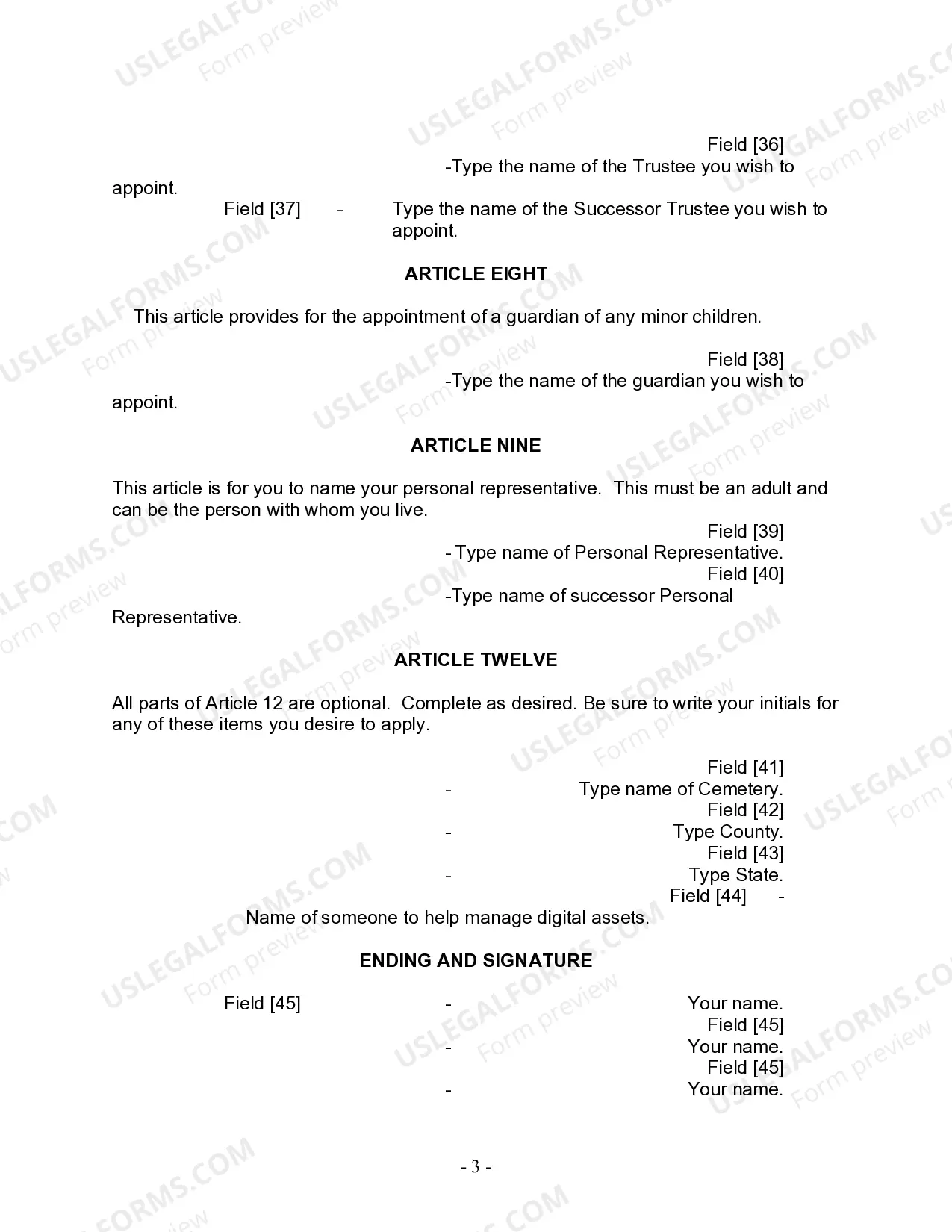 Preview Last Will and Testament for Divorced Person Not Remarried with Adult and Minor Children