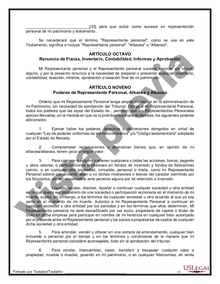 Preview Paquete de Voluntades Mutuas con Últimas Voluntades y Testamentos para Pareja Casada con Hijos Adultos